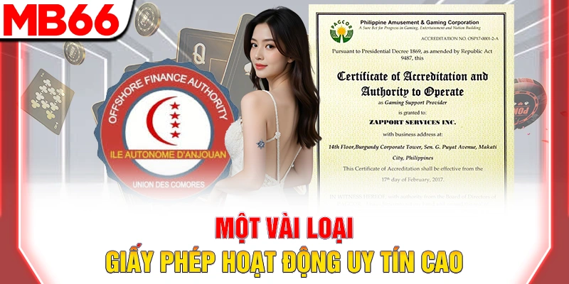 Giấy Phép Hoạt Động MB66 Hợp Pháp Và Minh Bạch 6 Một vài loại giấy phép hoạt động uy tín cao